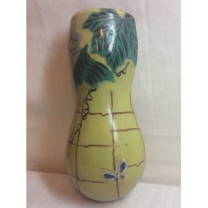Vintage Wall Pocket Vase Peanut Hourglass Floral Butterfly Flower   332663853928